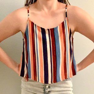 Striped open Back Tank Top